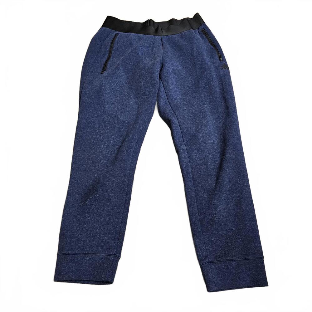 Adidas Blue Athletic Pants with‎ Black Waistband
